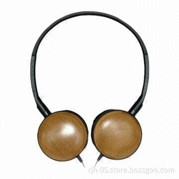 Stereo OEM wooden headphone for promotion